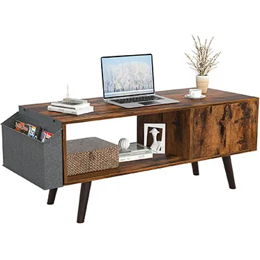 Fashionable Steel Espresso Tables with Storage Drawer - Residing Room Furnishings Units